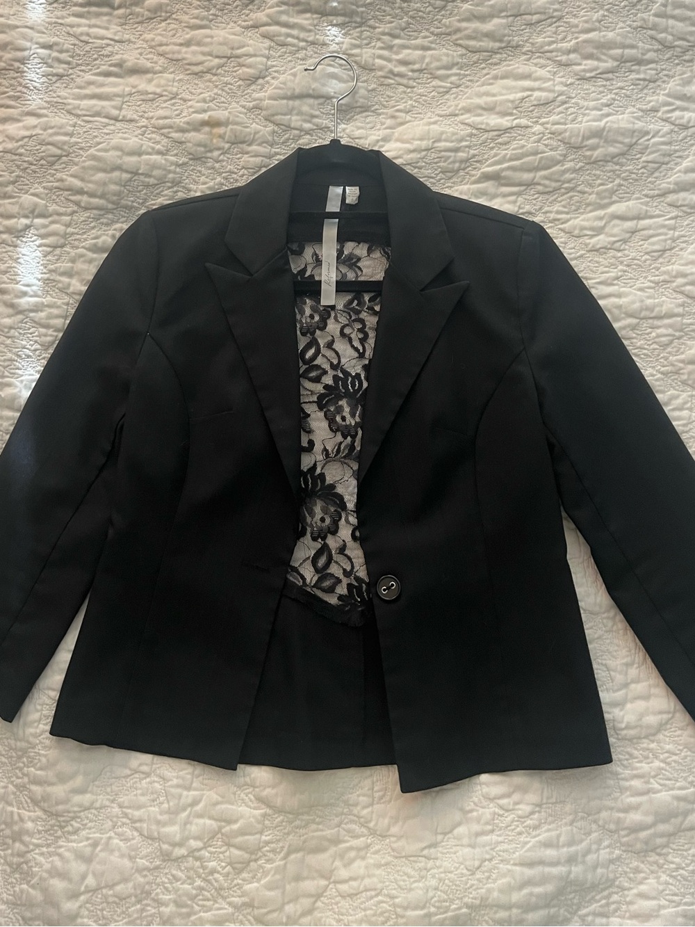 Classic Black Women’s Blazer with Lace Lining